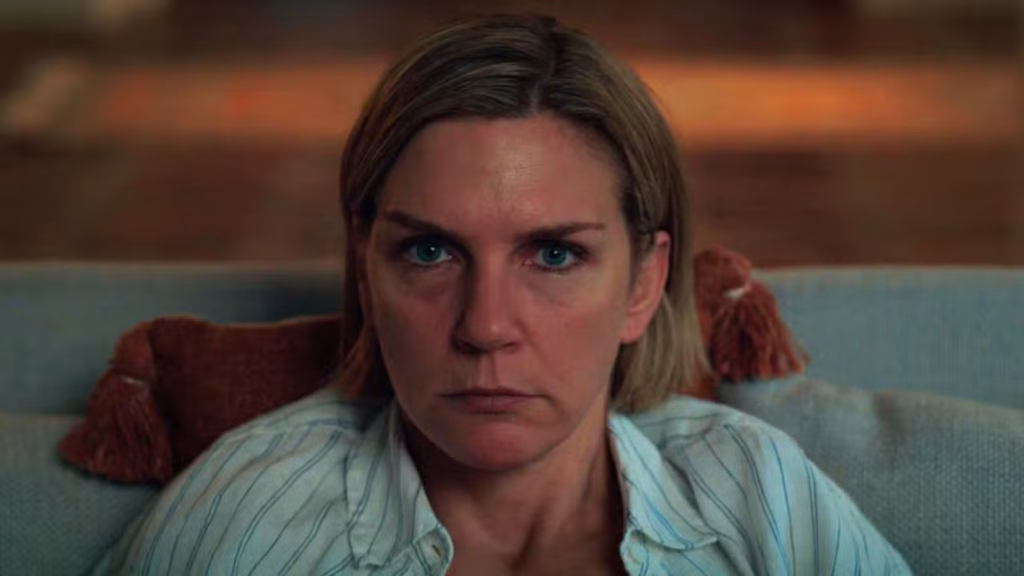 Rhea Seehorn as Carol Sturka in a scene from Pluribus (Apple TV)